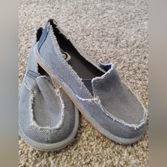 Boys Blue Canvas Slippers - Picture 5 of 6